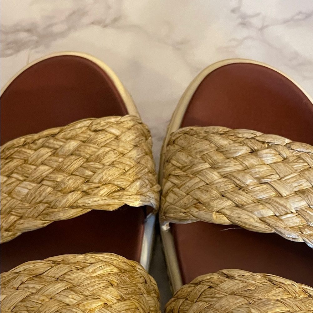 MIA Women's Kady Braided Raffia Platform Slide Sandals - Picture 8 of 10
